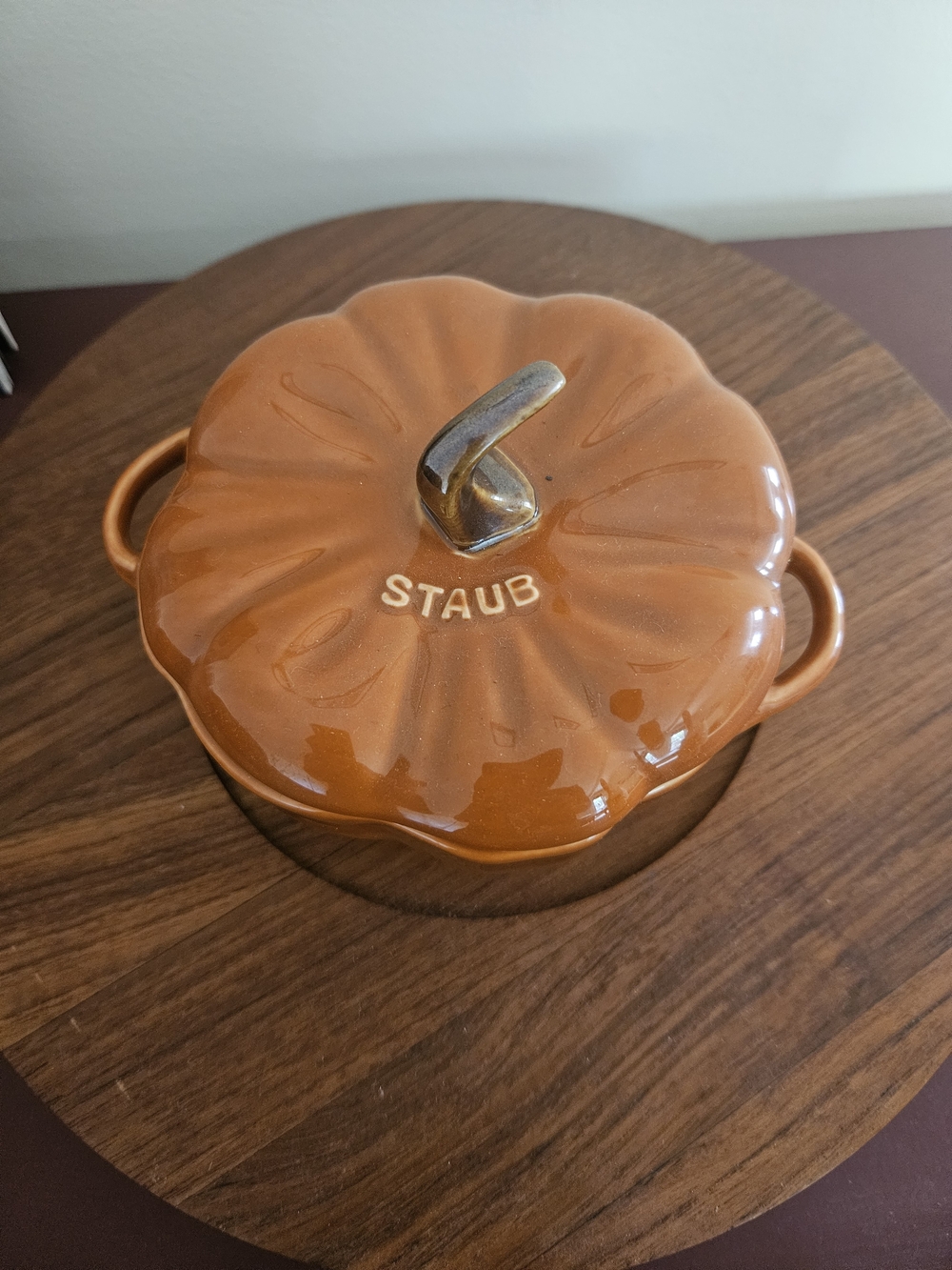Staub Pumpkin Cocotte in Orange Gloss Enamel